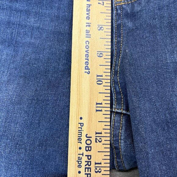 Soft Surroundings Denim Pull-On Jeans Size PXL Blue Stretch Raw Hem Mid Rise - Picture 4 of 7